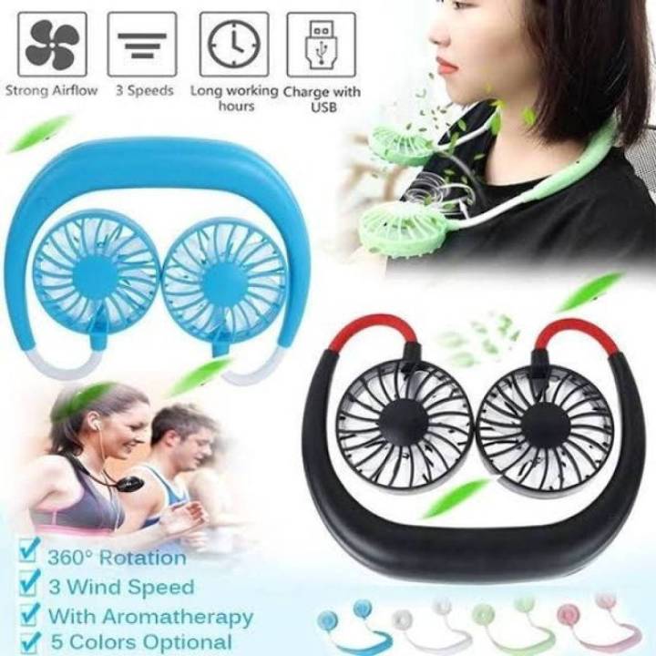 Wearable Shoulder Fan - Fans 3 Speed Adjustable Rechargeable Hands-free Cooling Wearable Portable Sports Mini Neck Fan Hands Free Sport Hanging Neck Fann