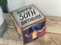 Personalised 8x8 cm Wooden Photo Rubik's Cube - Perfect for Birthday, Anniversary, Wedding, Home Décor, Baby Shower Gift, Father's Day, Mother's Day - Custom Memory Keepsake Frame Block. 
