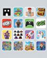 Roblox Game Icons Sticker OOF GG & Avatars Gamer Life App Icon Stickers Virtual World Unicorns & Battle Scenes Funny Gaming Sound & Text Decal laptop & mobile back cover Noob & Treasure Chest Blocky Universe Reward Sticker 2inchx2inch each size pack of 16. 