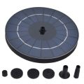 Solar Fountain Black Solar Fountain Water Fountain Solar Water Fountain with 6 Nozzles and Fixer, 6.3inch Solar Fountain Pump for Bird Bath. 