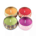 Aromatherapy Scented Candle with Beautiful Tin - Relaxing Fragrance for Home Office. 