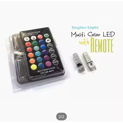 Car Parking Bulb, Bike Meter Bulb, With remote, 24 Colors