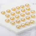 Alphabet A- Z Letter Ring 18k Gold Chunky Name Irregular Gold Ring Adjustable Initial Ring. 