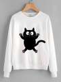 Home shopping 3  11.11 white cute cat sweatshirt for women 201. 