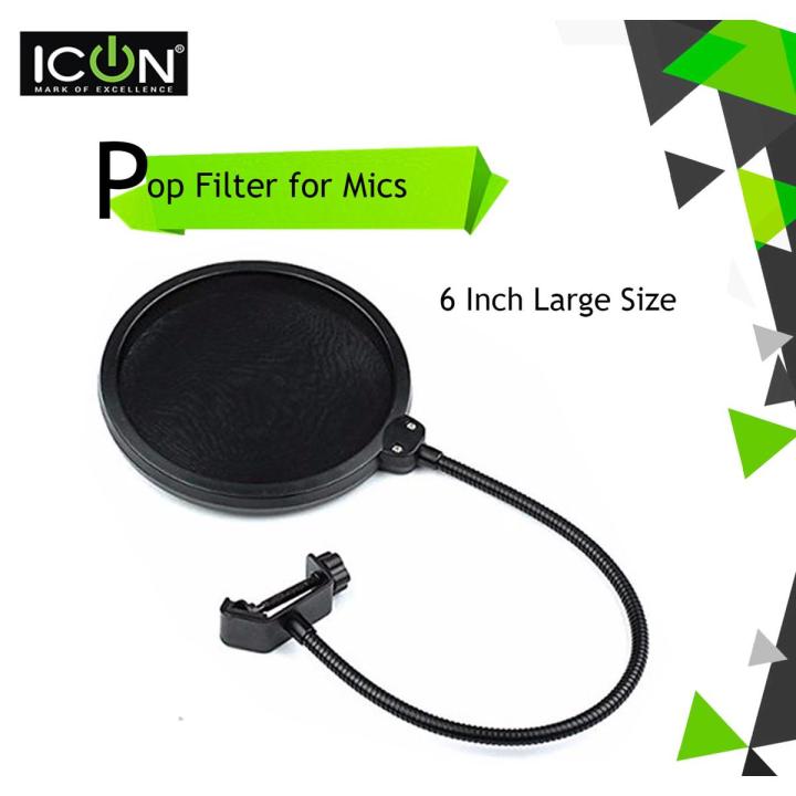 6 Inch Large Mic Wind Filter Double Layer POP For Studio Microphone