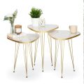 Mdf Wood Triangle Nesting Table With Metal Stand Set of 3 Round table Table Decoration coffee table round coffee table dining table Nesting table set Side Table Coffee Table nesting table Decor. 