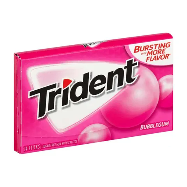 Alfatah Mall - TRIDENT BUBBLE GUM PINK SUGAR FREE 14 STICKS-AFP-000225982