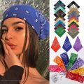 Vintage Bohemia Print Bandana Hair Bands for Girls Women Headband Scarf Face Mask Cross Turban Bandanas Headwear 55cmX55cm. 
