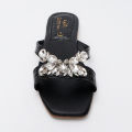 Stylish Trendy Unique Slides Having Crystal Stone Strips on the top For women. 