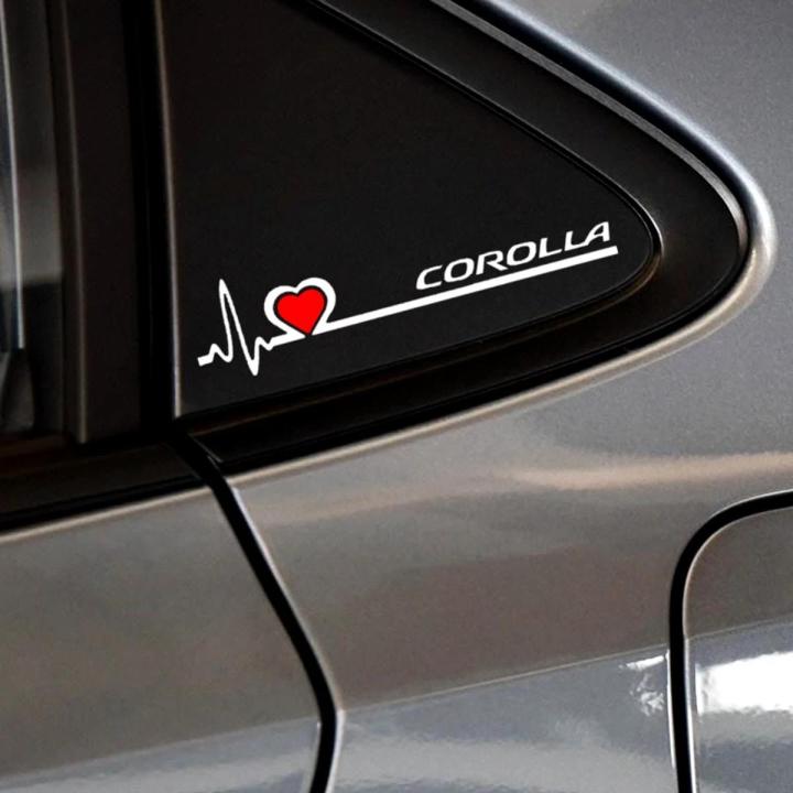 2PCS (White) Heart Beat Electrocardiogram Stickers Car decoration Car Sticker,Car Accessories, Stickers for Car