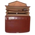 Classy PU Leather Laptop Bag Brown and Black Attache Case Men Leather Briefcase with Safe Lock for Office File Bag For Men. 