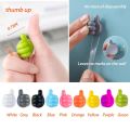 5/10 Pcs Self-Adhesive Wall Decoration Hook Creative Silicone Thumb Key Hanger Hook Home/Office Data Cable Clip Wire Desk Organizer KS. 