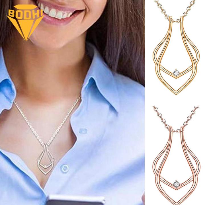 Alloy Necklace Adjustable Length Necklace Ring Holder Pendant Perfect Gift for Wife/girlfriend Southeast Asian Buyers' Favorite Pendant Necklace