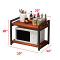 Mircowave Stand for Kitchen with Metal Frame and Wooden Shelf, Oven Stand Kitchen Organizer for Home. 