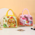 Thickened Lunch bag Portable Large capacity 3D Cartoon  print Insulated lunch box Handheld Thermal insulated Cartoon pattern lunch bag for School Picnic Outdoor Kids Food storage. 