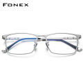 FONEX Titanium Glasses for Men Square Eyewear New Male Full Optical Tiktok Teenager Korean Style Eyeglasses Frames Singapore Branded F85641. 
