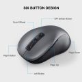 WisFox 2.4G Wireless Mouse for Laptop, Ergonomic Computer Mouse with USB Receiver and 3 Adjustable Levels, 6 Button Cordless Mouse Wireless Mice for Windows Mac PC Notebook (Grey). 