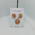 Beautiful Round-Shaped Locket with Matching Earrings- Locket Set for Girls. 