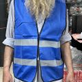 High Visibility Reflective Safety Vest Jacket - Blue Color, 60G - One Size Fits Most. 