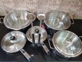 Stainless Steel Cookware, Cookware Set, Gift Set Of 12 Pieces, Stainless Steel Pots, Kitchen Ware. 