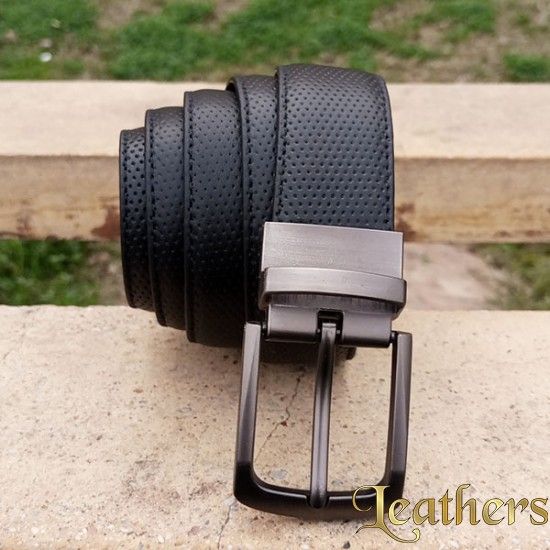 Double Sided Dotted Dress Leather Belt For Men
