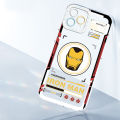 Jizetin for Infinix Note 40 Back Cover Crystal Transparent Cartoon Iron Man Soft Full Camera Cover Protection Phone Cases. 