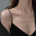 Beautiful Butterfly Pendant Necklace Elegant Crystal Silver Chain Necklaces for Women Jewelry Accessories Gift. 