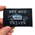 Wee Woo Driver Patch - Police Car, Ambulance EMT, or Fire Engine Driver - Funny 2x3 Removable Patch with Hook and Loop Backing. 