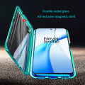Biruiqu For Oneplus Nord CE 4 / OPPO K12 Magnetic Absorption Case Metal Frame Shockproof Double Sided Tempered Glass Magnetic Case Cover. 
