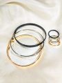 Elegant Three-Tone Bangles & Rings Set– Gold, Silver, & Black Bangles Fashion Hand Jewelry. 