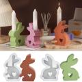 3D Rabbit Candle Holder Silicone Mold DIY Easter Bunny Gypsum Concrete Resin Mold Handmade Supplies Home Crafts Desktop Decor. 