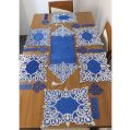 7 Pcs Table Mat & Table Runner Set Stain Resistant Washable PVC Table Mats for Dining Table. 