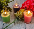 Scented Glass Candles Set of 3 in 1 Set Fragrances Rose, Desire & Lavender. 