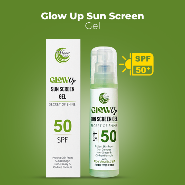 Moon Touch Glow Up Sunscreen Gel – SPF 50 – 50ml – Lightweight Sunblock – Non-Comedogenic – All Skin Types
