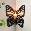 Lifestyle Glory Brand 3D Wooden Decorative Butterfly Corner Wall Shelf I Modern Wall Mounted Shelf, Wooden Shelf, Corner Shelf, Room Decoration Items for Plants, Home Decoration Items for Candles I Decorating items. 