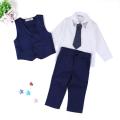 Boy Gentleman Set English Style Shirt + Tie + Vest + Pants Four-Piece Set Baby Girl Clothes Kids Fortnite Toddler Skirt Shorts Panties Dress Unicorn Mickey Minnie Kid Dresses Princess Robe Infantis Panda Spiderman. 