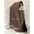2 in1 Ninja Nector Ready To Wear Hijab Color Coffee. 