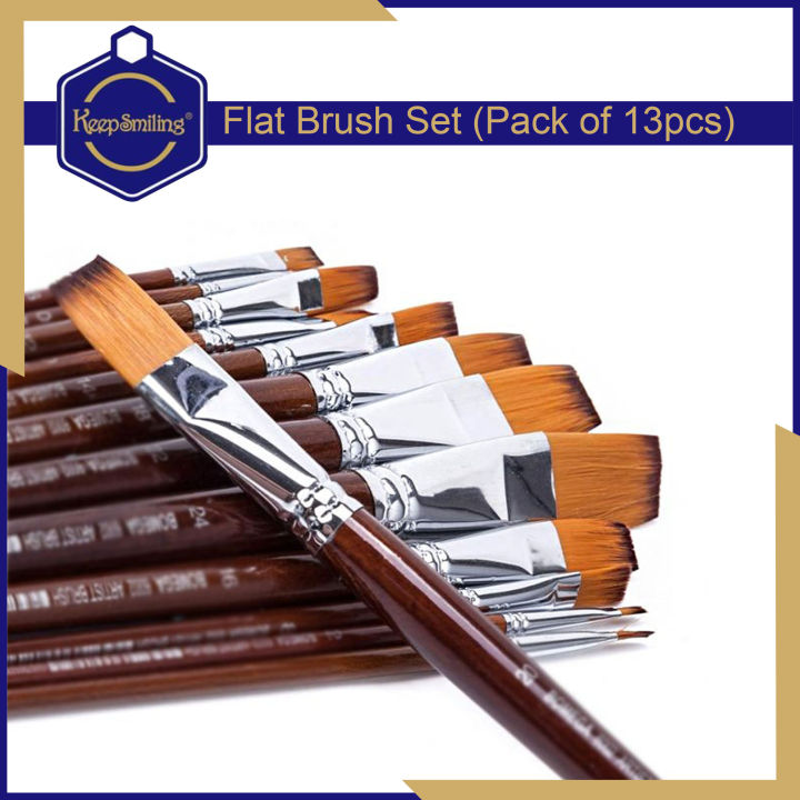 Keep%20Smiling%20Pack%20of%2013%20Flat%20Shapes%20High%20Quality%20Nylon%20Professional%20Art%20Brush%20Set%20Water%20Color%20Oil%20Acrylic%20Artist%20Paint%20Brush%20Set%20-%20Image%206