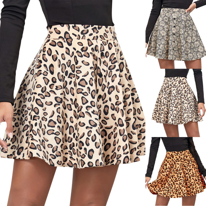 Leopard skirt for work best sale