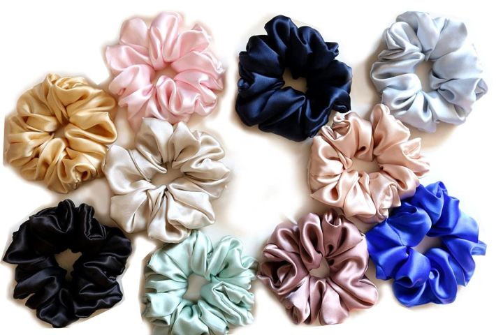 Hair Scrunchies for Women Large Scrunchie Satin Oversized Silk Thick Elastic Hair Ties Jumbo Hair Scrunchies