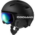 Odoland Snow Ski Helmet and Goggles Set, Sports Helmet and Protective Glasses - Shockproof/Windproof Protective Gear for Skiing, Snowboarding, Snow Sport Helmet(Small). 