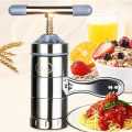 GST Mini Portable Manual Operation Stainless Steel Pasta Maker With 3 Press Molds. 