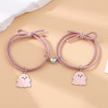 2Pcs/Set Ghost Braided Bracelet For Lovers Long Distance Heart Magnet Couple Bracelets Friendship Fashion Jewelry Gift. 