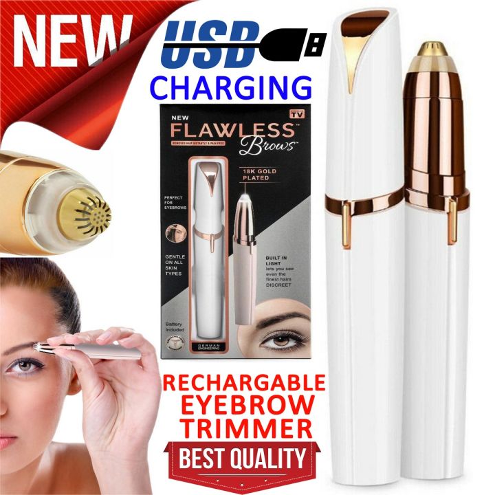 Best Flawless Brows Rechargeable eyebrow trimmer Shaper Facial hair ...