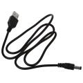 USB Cable 5.5mm / 2.1mm 5V DC Barrel Jack Power Cable (Black, 75cm). 