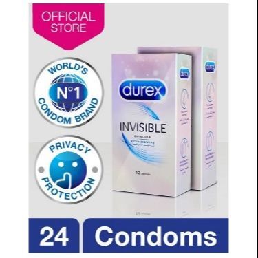 Pack Of 24 - Durex Invisible Extra Thin And Sensitive Condoms