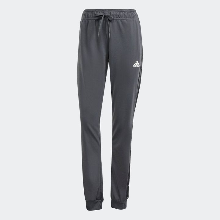 ADIDAS WOMEN ESSENTIALS ANIMAL PRINT TRICOT 3-STRIPES SLIM TAPERED TRACK PANTS (IN9935)
