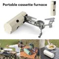 Camping Gas Stove Portable Folding Cassette Stove Outdoor Hiking BBQ Travel Cooking Grill Cooker Gas Burner Food Heating Tool Kitchen Gadgets - Khaki With Baking Tray. 