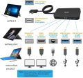 Surface Pro Hub, ICZI USB Mini DP Multiport Adapter with HDMI, DisplayPort, RJ45 Ethernet, USB 3.0, 3.5MM Audio, USB2.0 and DC 5v Charging, Only Compatible with Surface Pro 6, Pro 5, Pro 4. 