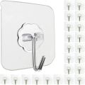 KS Wall Hooks for Hanging - Heavy Duty Self Adhesive Hooks  Transparent Waterproof Sticky Hooks for Keys Bathroom Shower Outdoor Kitchen Door Home Improvement Utility Hooks. 